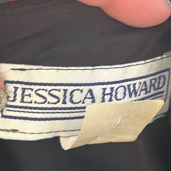 Jessica Howard Vintage 80s Black Evening Cocktail Dress size 6 Made in USA Linen - Picture 7 of 9
